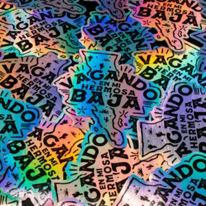 stickers holograficos de vagando en mi hermosa baja