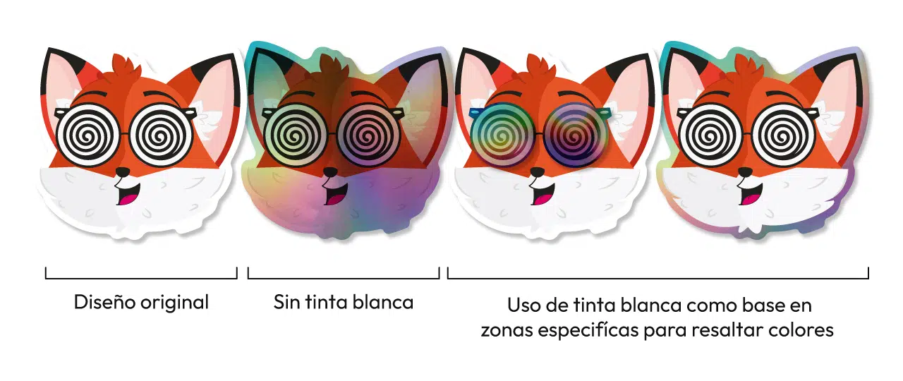 guia de uso tinta blanca en stickers holograficos