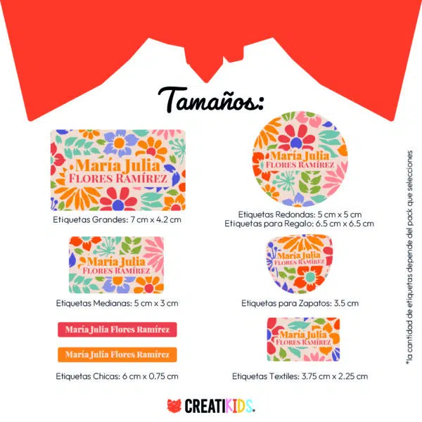 Etiquetas Personalizadas Arte de Flores